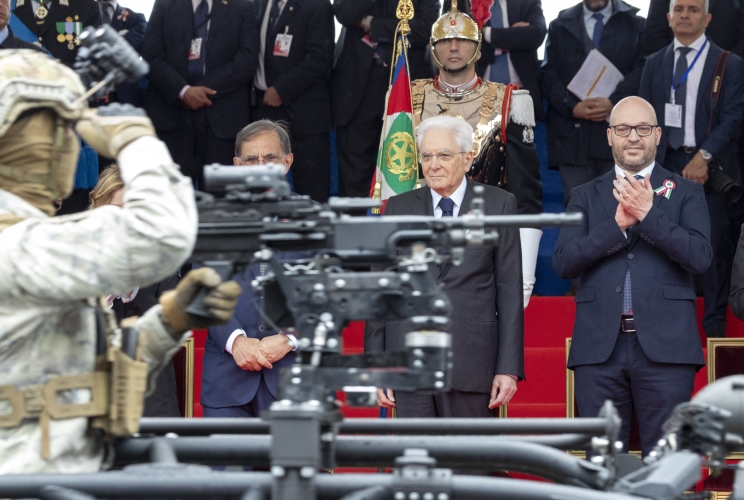 Il Presidente Sergio Mattarella alla Rivista Militare in occasione del 78° anniversario della Repubblica Italiana