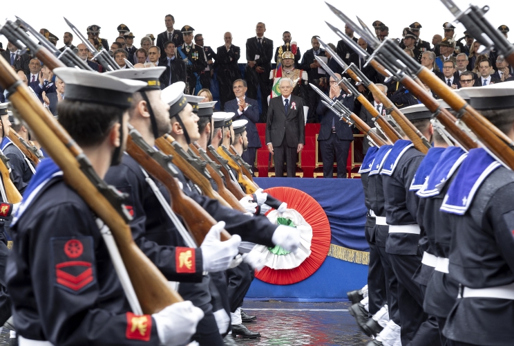 Il Presidente Sergio Mattarella alla Rivista Militare in occasione del 78° anniversario della Repubblica Italiana