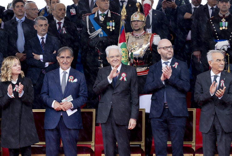 Il Presidente Sergio Mattarella alla Rivista Militare in occasione del 78° anniversario della Repubblica Italiana