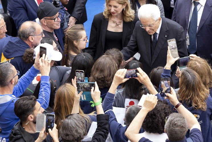  Il Presidente Sergio Mattarella in occasione dell'apertura dei  Giardini del Palazzo del Quirinale  alle categorie fragili per la Festa nazionale della Repubblica

