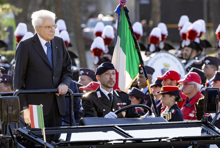 Il Presidente Sergio Mattarella alla celebrazione del 210° anniversario di fondazione dell'Arma dei Carabinieri