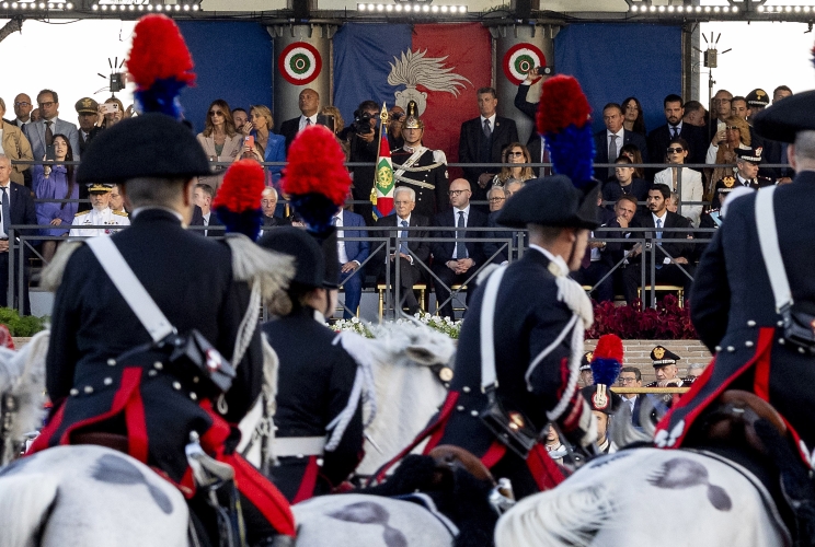 Il Presidente Sergio Mattarella alla celebrazione del 210° anniversario di fondazione dell'Arma dei Carabinieri