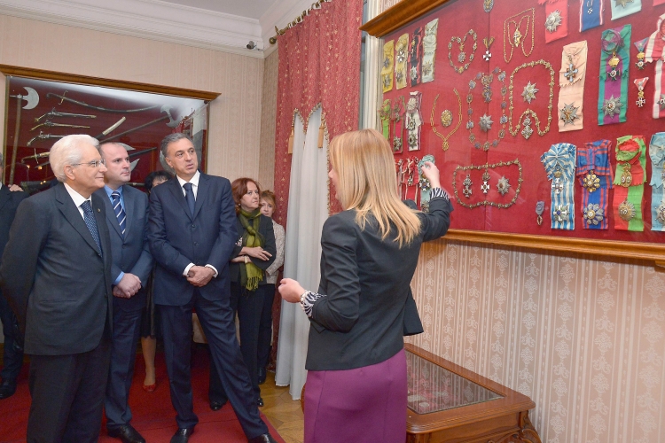 Il Presidente Sergio Mattarella nel corso della visita al Museo del Re Nikola