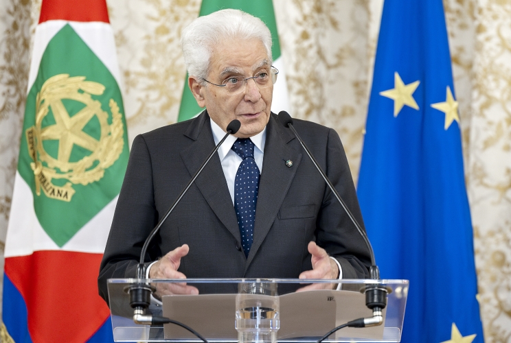Il Presidente Sergio Mattarella in occasione dell'incontro con una rappresentanza della Marina Militare, nella ricorrenza della Giornata della Marina militare