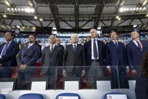 Il Presidente della Repubblica Sergio Mattarella allo stadio olimpico per gli europei di atletica
