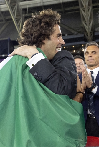 Il Presidente della Repubblica Sergio Mattarella con Gianmarco Tamberi