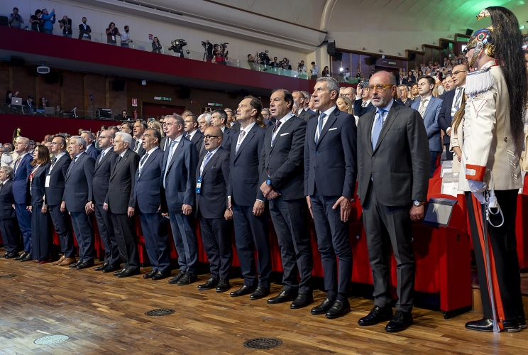 Il Presidente Sergio Mattarella in occasione dell'Assemblea generale di Confcommercio