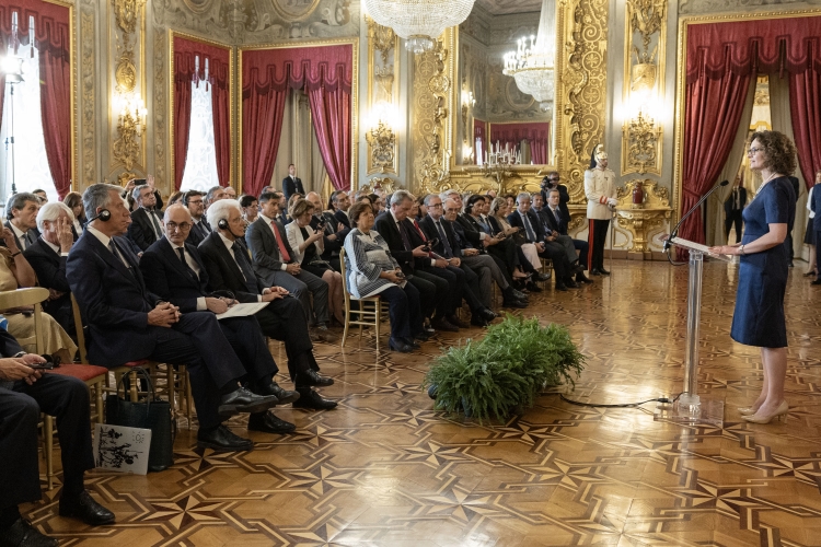 Il Presidente della Repubblica Sergio Mattarella in occasione dell'incontro con una delegazione della Rete Europea dei Consigli di Giustizia (ENCJ)
