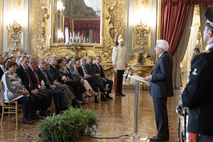 Il Presidente della Repubblica Sergio Mattarella in occasione dell'incontro con una delegazione della Rete Europea dei Consigli di Giustizia (ENCJ)
