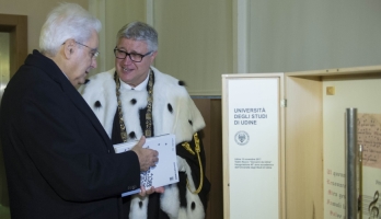 Il Presidente Sergio Mattarella con il Magnifico Rettore Alberto Felice De Toni 