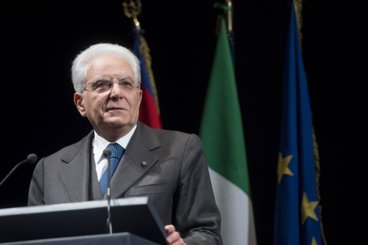 Il Presidente Sergio Mattarella nel corso del suo intervento 