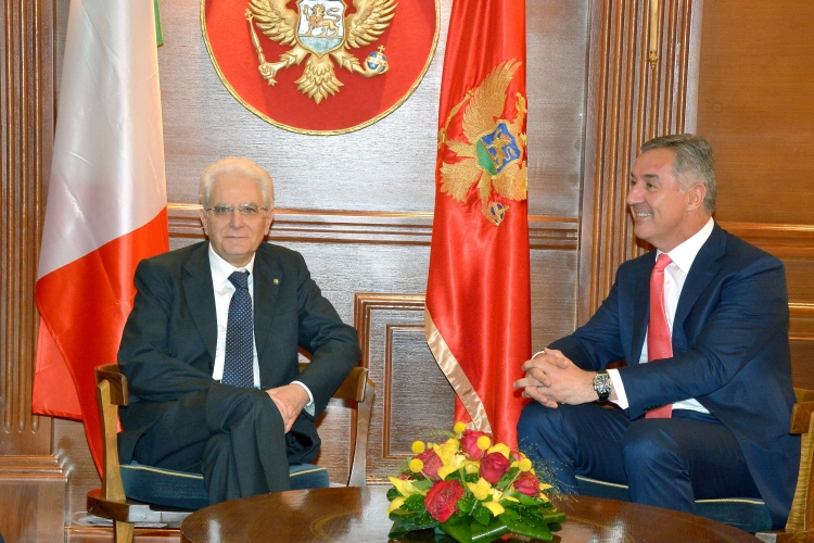 Il Presidente Sergio Mattarella con il Primo Ministro della Repubblica di Montenegro, Milo Dukanovic