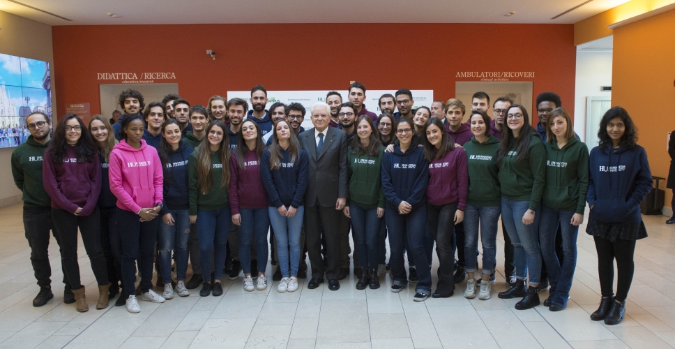 Il Presidente Sergio Mattarella con gli 