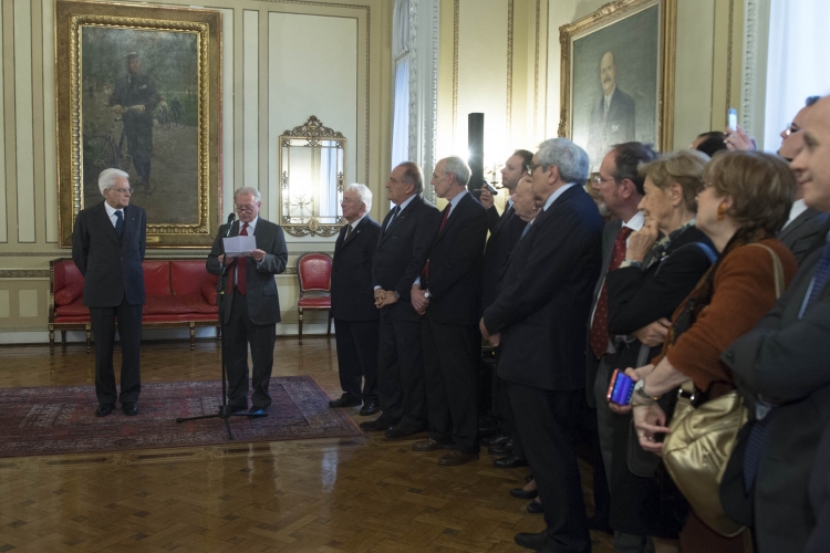 Il Presidente Sergio Mattarella con il Presidente del Touring Club Italiano 