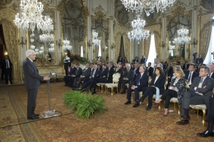 Il Presidente Sergio Mattarella in occasione dell'incontro "Mecenati del XXI secolo"