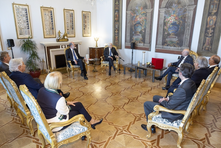 Il Presidente Sergio Mattarella in occasione del cinquantesimo anniversario della fondazione de "Il Giornale".