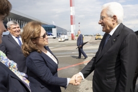 Il Presidente della Repubblica Sergio Mattarella arriva all'aeroporto di Chisinau, in occasione della visita Ufficiale nella Repubblica di Moldova 
