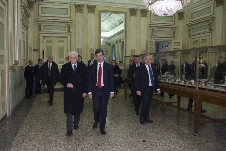 Il Presidente Sergio Mattarella accolto dal Ministro della Giustizia Andrea Orlando 
