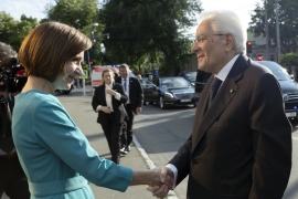 Il Presidente della Repubblica Sergio Mattarella a Palazzo della Repubblica,incontra Maia Sandu Presidente della Repubblica di Moldova,in occasione della visita Ufficiale 
