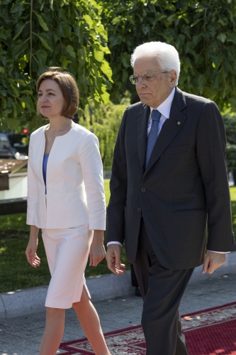 Il Presidente della Repubblica Sergio Mattarella accolto a Palazzo Presidenziale da Maia Sandu Presidente della Repubblica di Moldova, in occasione della visita Ufficiale nella Repubblica di Moldova
