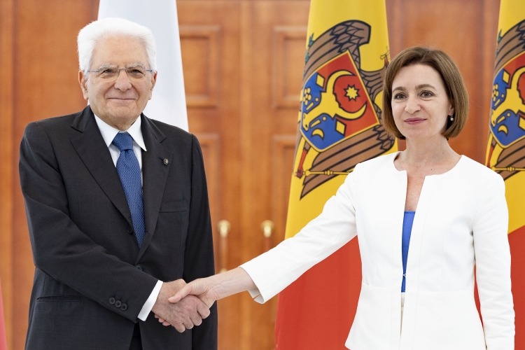 Il Presidente della Repubblica Sergio Mattarella a Palazzo Presidenziale con Maia Sandu,  Presidente della Repubblica di Moldova, in occasione della visita Ufficiale nella Repubblica di Moldova
