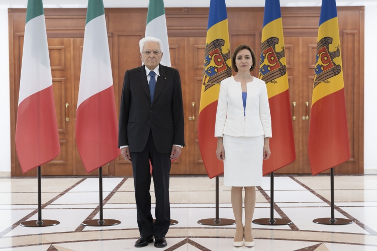 Il Presidente della Repubblica Sergio Mattarella a Palazzo Presidenziale con Maia Sandu, Presidente della Repubblica di Moldova, in occasione della visita Ufficiale nella Repubblica di Moldova
