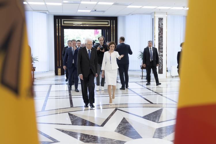 Il Presidente della Repubblica Sergio Mattarella a Palazzo Presidenziale con Maia Sandu, Presidente della Repubblica di Moldova, in occasione della visita Ufficiale nella Repubblica di Moldova
