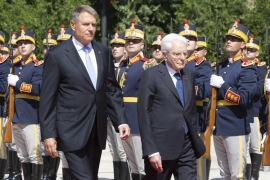 Il Presidente della Repubblica Sergio Mattarella con il Klaus Ioannis, Presidente di Romania, in occasione della visita Ufficiale nella Repubblica di Romania
