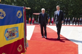 Il Presidente della Repubblica Sergio Mattarella con il Klaus Ioannis, Presidente di Romania, in occasione della visita Ufficiale nella Repubblica di Romania
