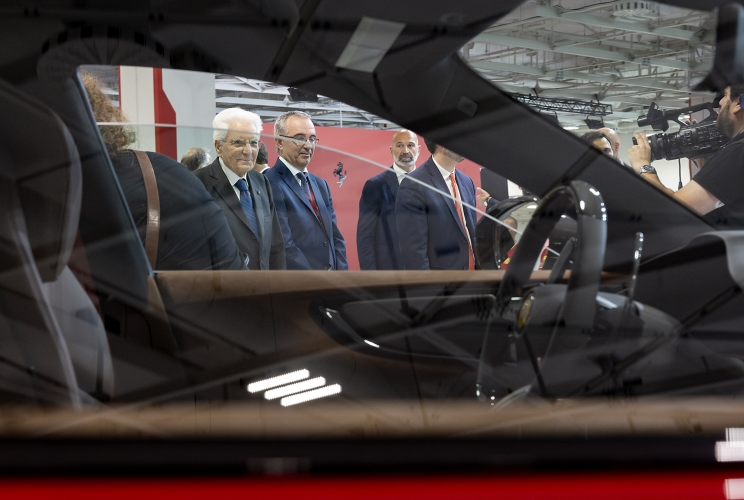 Il Presidente Sergio Mattarella visita il nuovo e-building della Ferrari