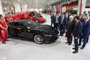 Il Presidente Sergio Mattarella visita il nuovo e-building della Ferrari