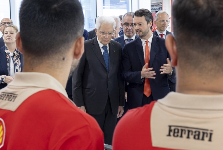 Il Presidente Sergio Mattarella visita il nuovo e-building della Ferrari