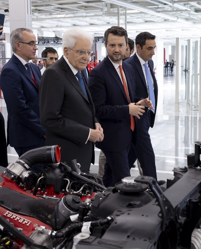 Il Presidente Sergio Mattarella visita il nuovo e-building della Ferrari