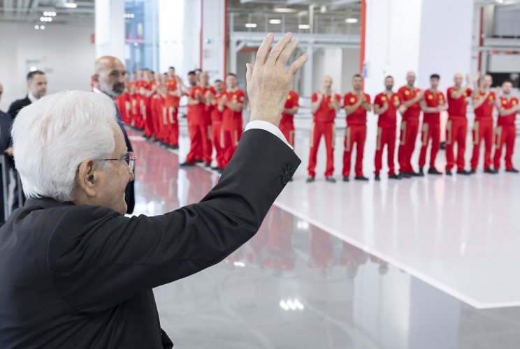 Il Presidente Sergio Mattarella visita il nuovo e-building della Ferrari