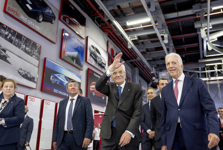 Il Presidente Sergio Mattarella visita il nuovo e-building della Ferrari