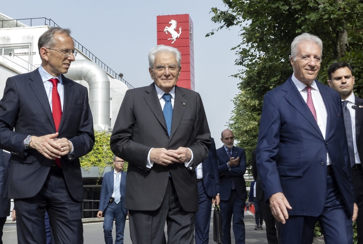 Il Presidente Sergio Mattarella visita il nuovo e-building della Ferrari