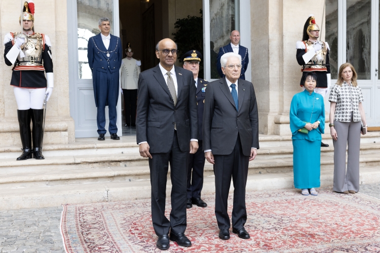 Il Presidente della Repubblica Sergio Mattarella, con Tharman Shanmugaratnam, Presidente della Repubblica di Singapore,in visita ufficiale  
