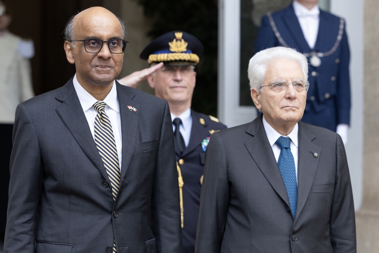 Il Presidente della Repubblica Sergio Mattarella,con Tharman Shanmugaratnam, Presidente della Repubblica di Singapore,in visita ufficiale  
