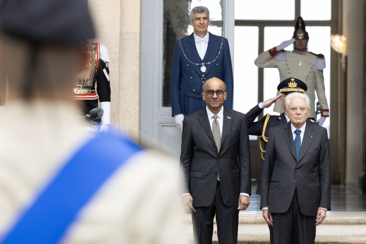 Il Presidente della Repubblica Sergio Mattarella,con Tharman Shanmugaratnam, Presidente della Repubblica di Singapore,in visita ufficiale  
