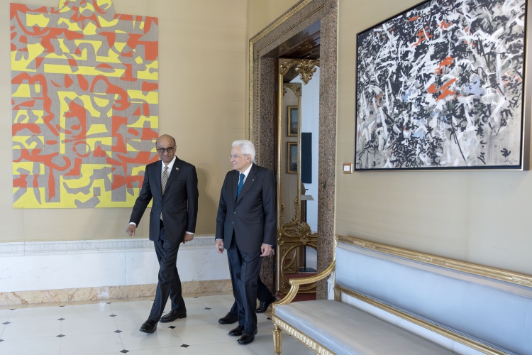 Il Presidente della Repubblica Sergio Mattarella,con Tharman Shanmugaratnam, Presidente della Repubblica di Singapore,in visita ufficiale  
