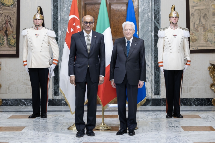 Il Presidente della Repubblica Sergio Mattarella,con Tharman Shanmugaratnam, Presidente della Repubblica di Singapore,in visita ufficiale  
