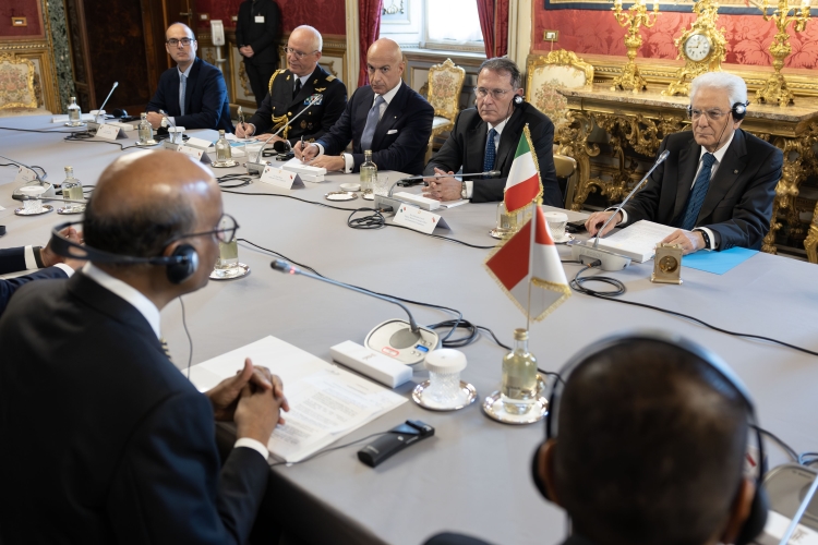 Il Presidente della Repubblica Sergio Mattarella,con Tharman Shanmugaratnam, Presidente della Repubblica di Singapore,in visita ufficiale  
