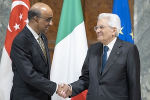 Il Presidente Mattarella incontra il residente della Repubblica di Singapore, S.E. il Sig. Tharman Shanmugaratnam