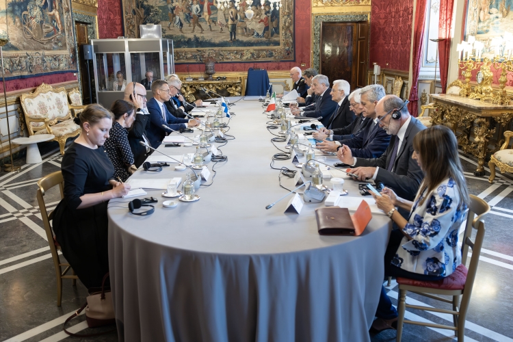 Il Presidente della Repubblica Sergio Mattarella con Alexander Stubb,Presidente della Repubblica di Finlandia, in visita ufficiale 
