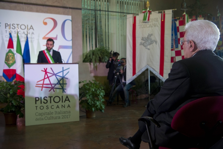 Il Presidente Sergio Mattarella al Palazzo Comunale in occasione dell'incontro: “Pistoia Capitale Italiana della Cultura 2017"