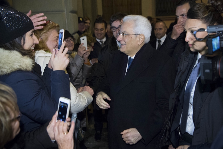 Il Presidente Sergio Mattarella al termine della visita a Pistoia 