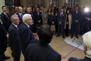 Il Presidente Sergio Mattarella con  l'Ambasciatore d'Italia a Lisbona 