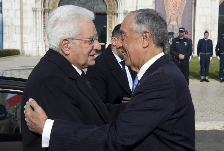 Il Presidente Sergio Mattarella con il Presidente della Repubblica Portoghese 