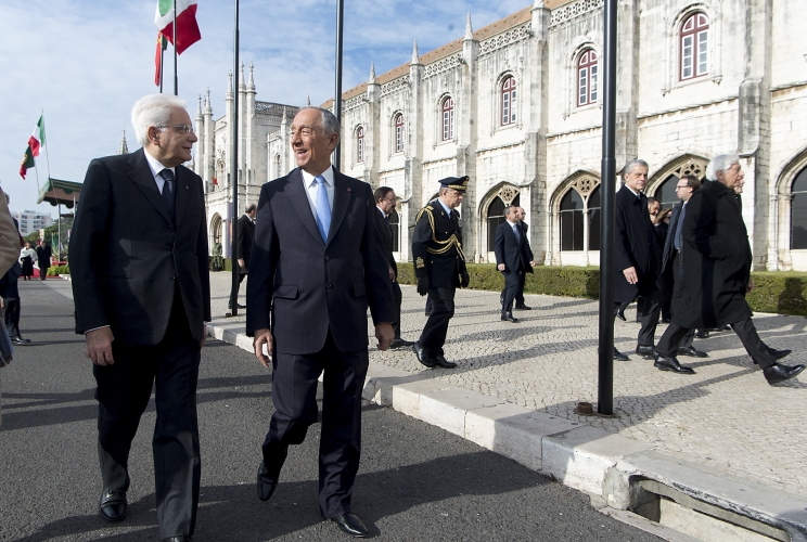 Il Presidente Sergio Mattarella con il Presidente della Repubblica Portoghese Marcelo Rebelo de Sousa 