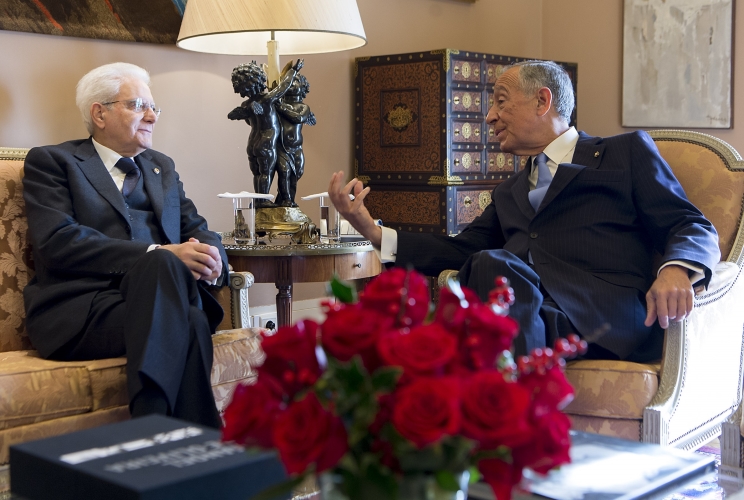 Il Presidente Sergio Mattarella a colloquio con il Presidente della Repubblica Portoghese 